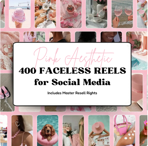 400+ Pink Aesthetic Faceless Reels (with Master Resell Rights)