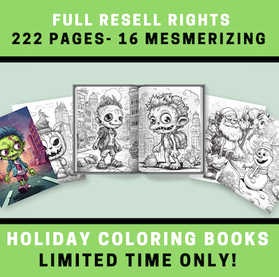 MRR - 16 Mesmerizing Coloring Books, 222 Pages Full Master Resell Rights - Limited Time!