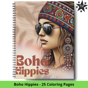Boho Hippies - 25 Coloring Pages (VIP Exclusive!)
