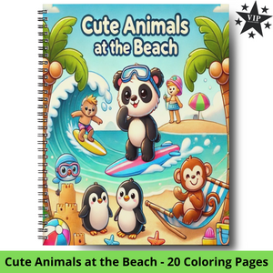 Cute Animals at the Beach - 20 Coloring Pages (VIP Exclusive!)