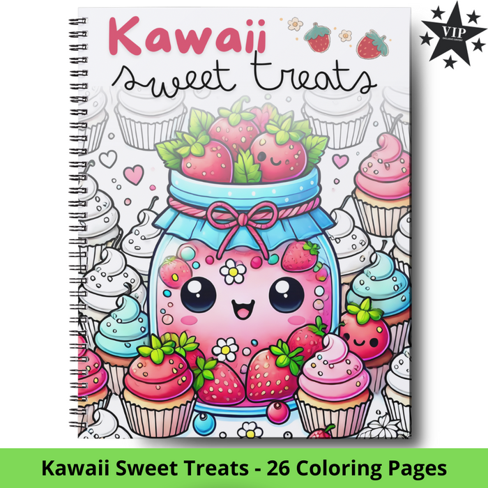Kawaii Sweet Treats - 26 Coloring Pages (VIP Exclusive!)