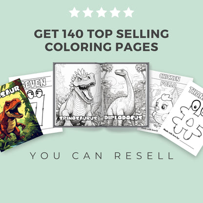 FLASH SALE - MMR 140 Pages - 11 Coloring Books Full Master Resell Rights