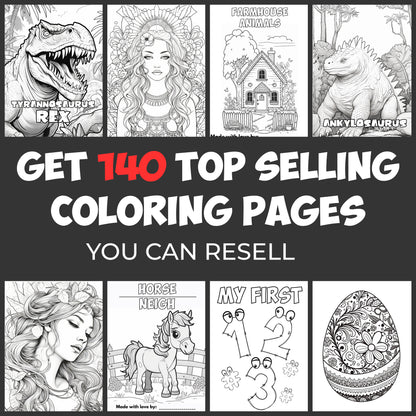 FLASH SALE - MMR 140 Pages - 11 Coloring Books Full Master Resell Rights