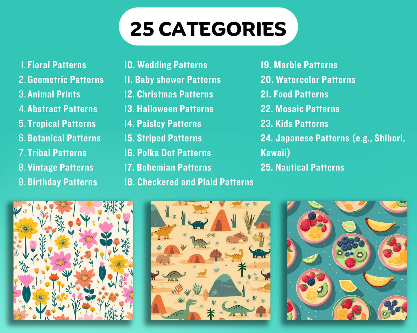 2500 Midjourney Prompts AI For Digital Paper, 25 Categories