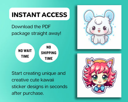 500 Midjourney Prompts AI For Cute Kawaii Stickers