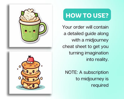 500 Midjourney Prompts AI For Cute Kawaii Stickers