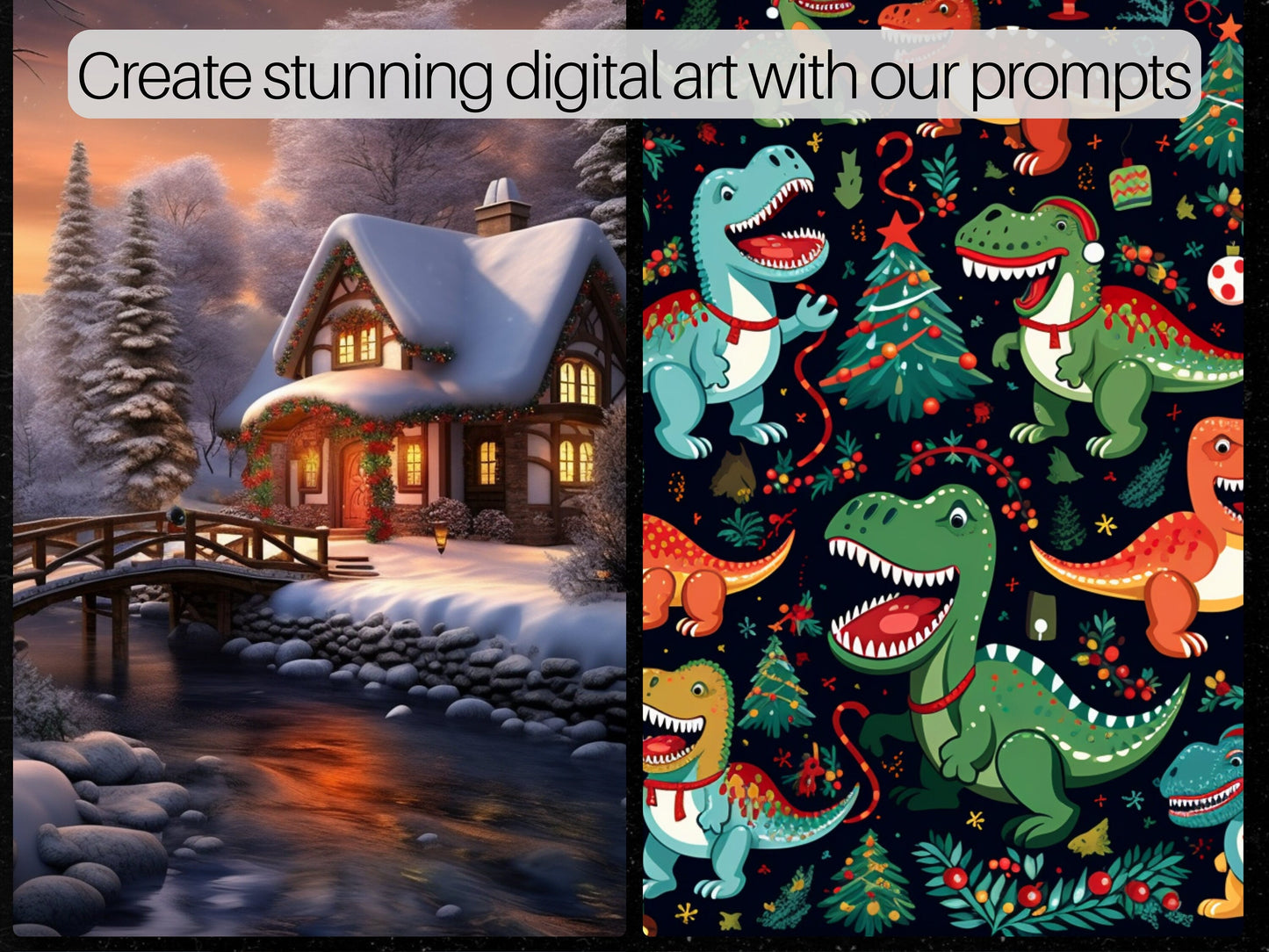 2500 Christmas Graphics AI Art Prompts